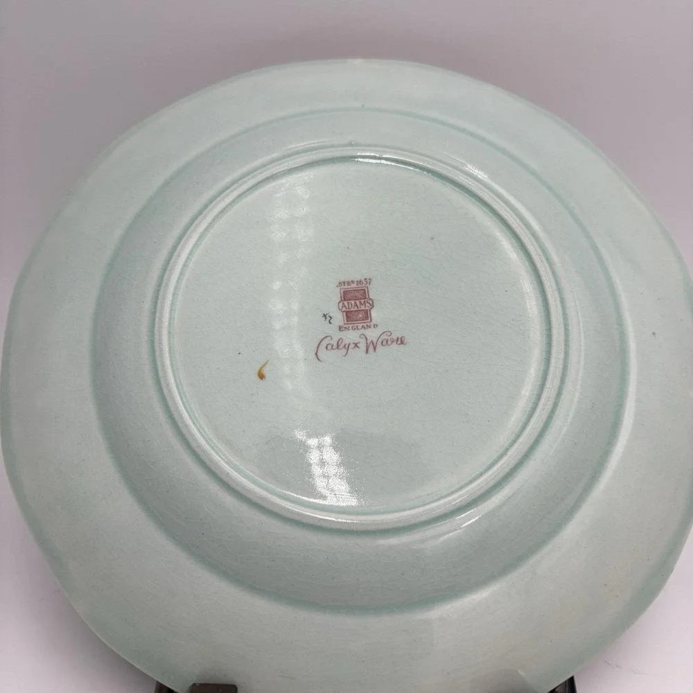 Calyx Ware Salad Plates , METZ, Blue Ironstone, Adams England, 7.75